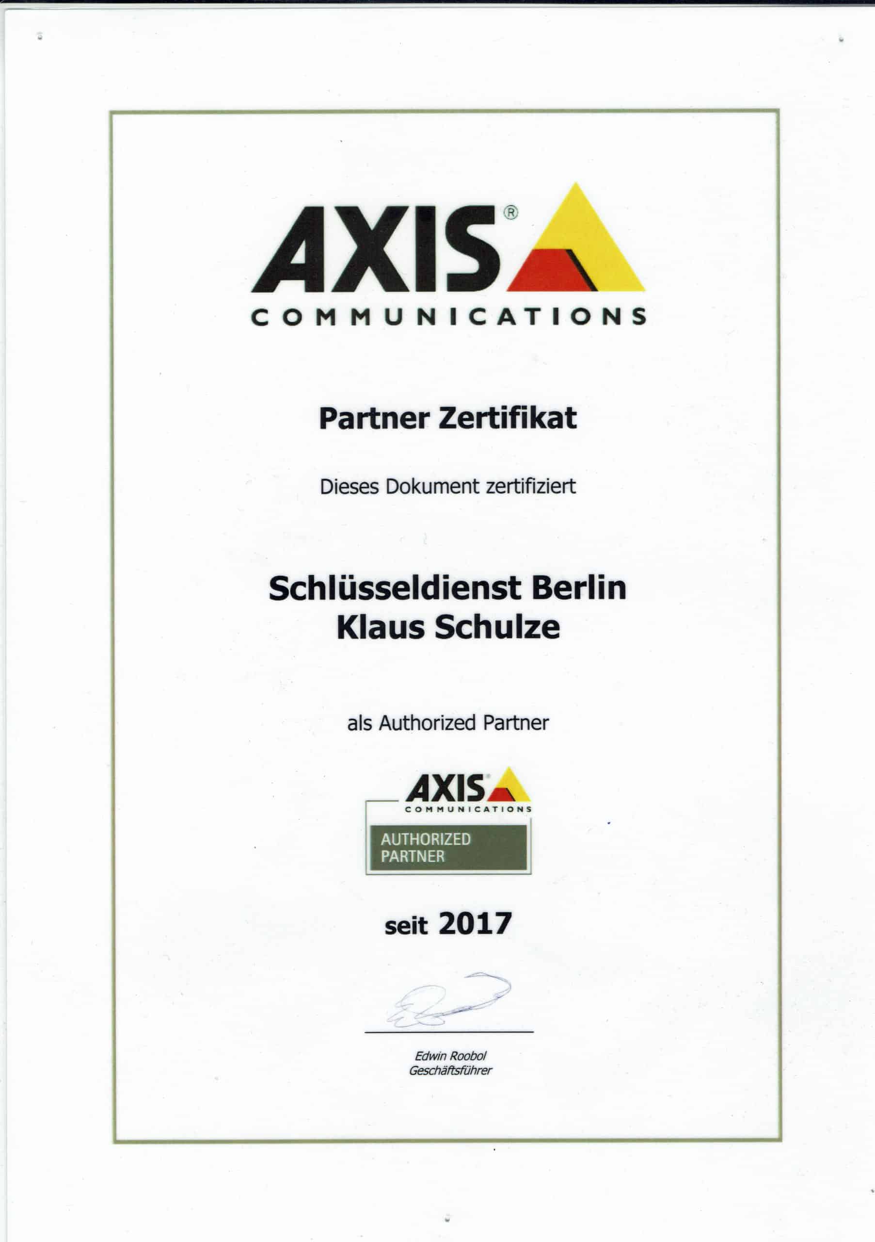 Zertifikat AXIS
